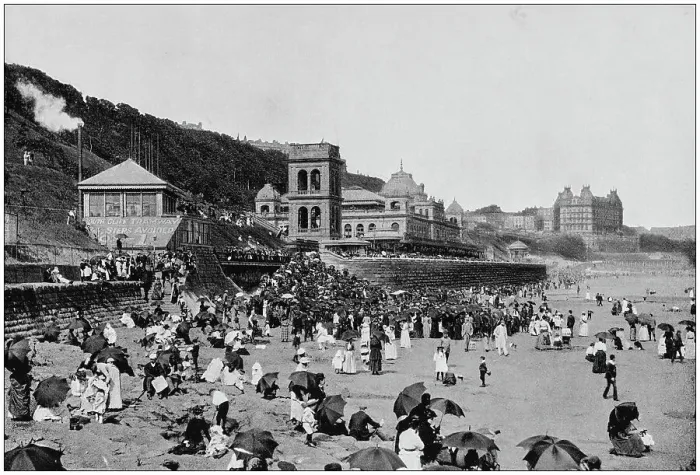 Framed Print : Antique photograph of seaside towns of Great Britain and Ireland: Scarborough