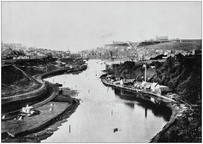 Framed Print : Antique photograph of seaside towns of Great Britain and Ireland: Whitby Framed Print : Antique photograph of seaside towns of Great Britain and Ireland: Whitby