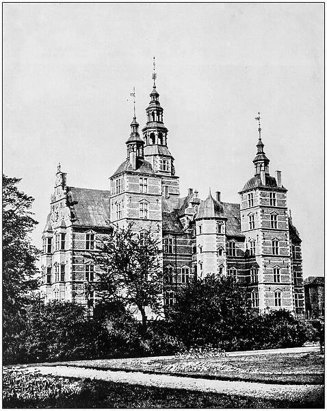 Antique photograph of Worlds famous sites: Rosenberg Palace, Copenhagen, Denmark