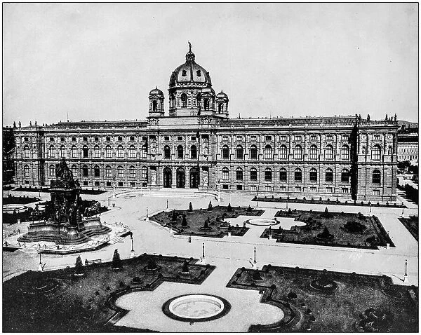 Antique photograph of Worlds famous sites: Maria Theresia, Vienna, Austria