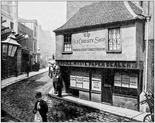 Antique photograph of Worlds famous sites: Old Curiosity Shop, London, UK