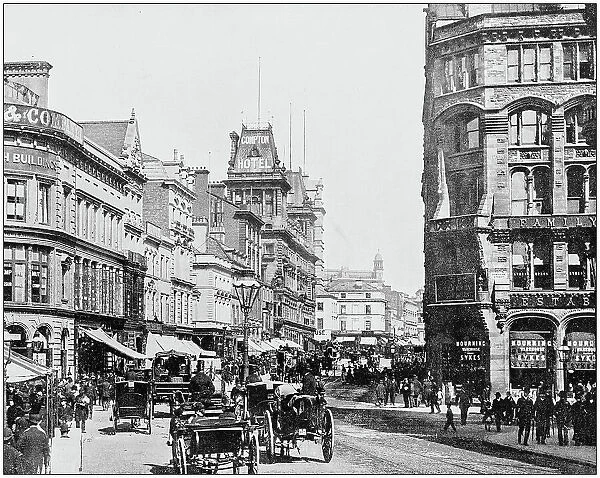 Antique photograph of World's famous sites: Church Street, Liverpool, England