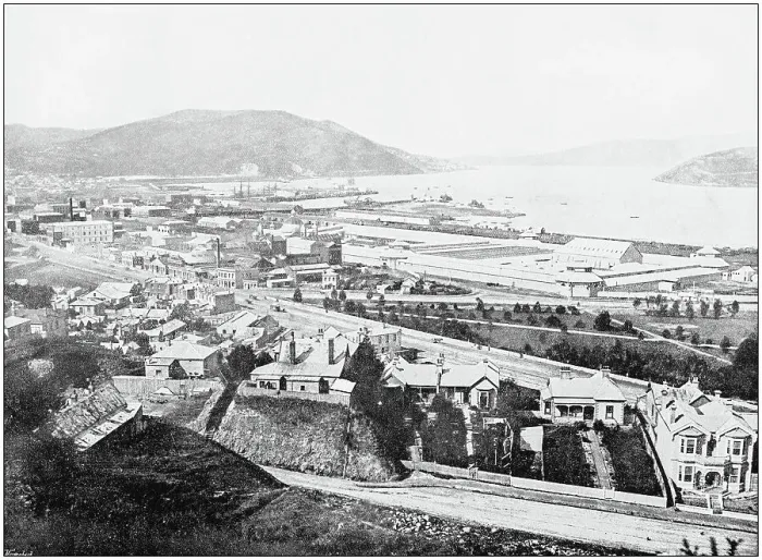 Framed Print : Antique photograph of World's famous sites: Dunedin
