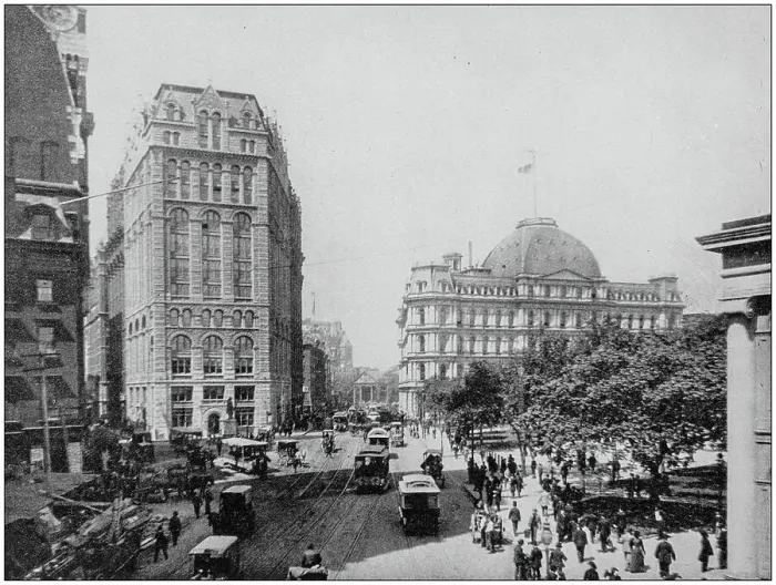 Framed Print : Antique photograph of World's famous sites: New York Framed Print : Antique photograph of World's famous sites: New York