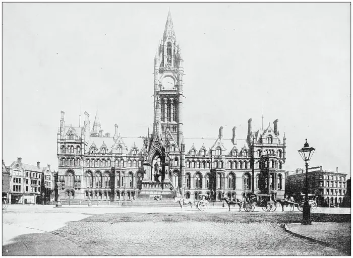 Framed Print : Antique photograph of World's famous sites: Town Hall, Manchester, England Framed Print : Antique photograph of World's famous sites: Town Hall, Manchester, England