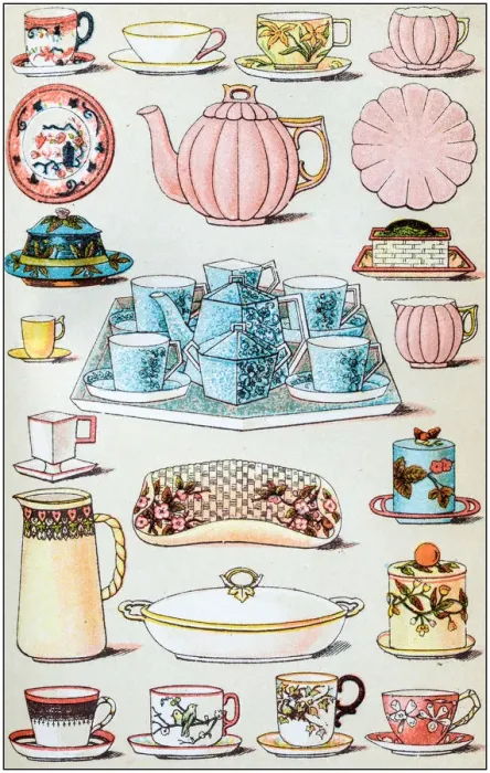Framed Print : Antique recipes book engraving illustration: Crockery Framed Print : Antique recipes book engraving illustration: Crockery