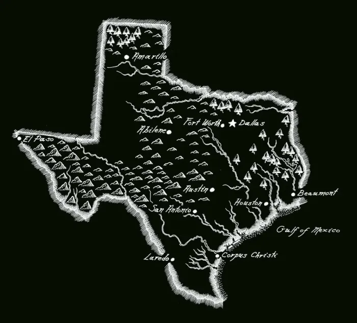 Framed Print : Antique Texas Map Framed Print : Antique Texas Map