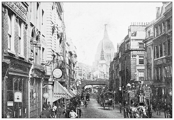 Antique travel photographs of London: Fleet Street
