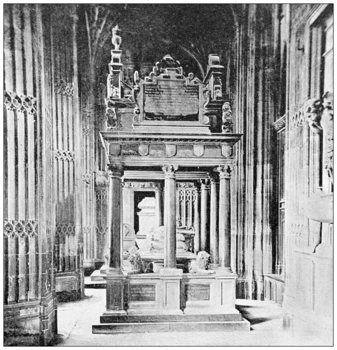 Framed Print : Antique travel photographs of London: Tomb of Queen Elizabeth Framed Print : Antique travel photographs of London: Tomb of Queen Elizabeth