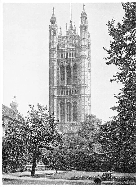 Antique travel photographs of London: Victoria Tower