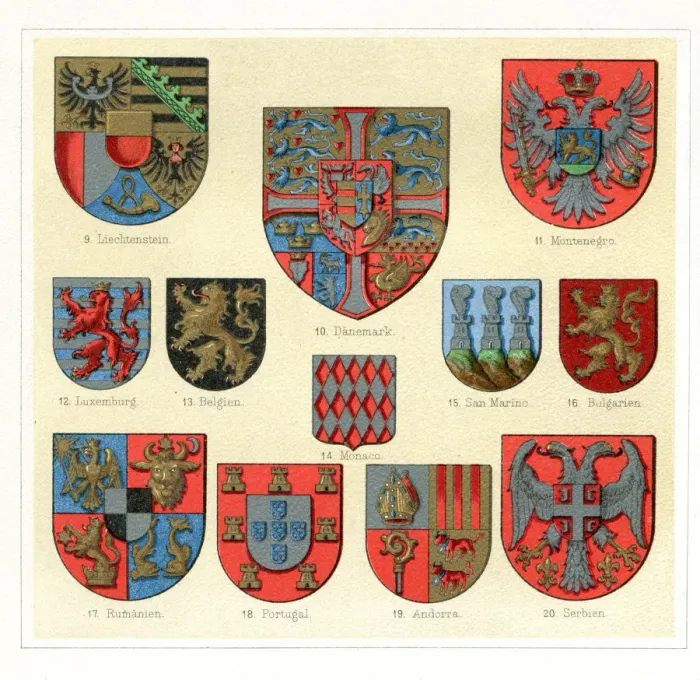 Framed Print : Antique vintage badges from Europe 1897 Framed Print : Antique vintage badges from Europe 1897