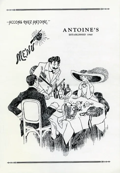 Framed Print : Antoine's. USA - 1939: A menu for Antoine's reads 'Antoine's Menu' from 1939 in USA