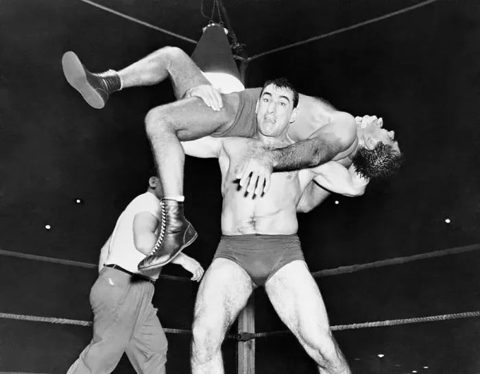 Framed Print : Antonio Rocca and Lou Thesz in Wrestling Match Framed Print : Antonio Rocca and Lou Thesz in Wrestling Match