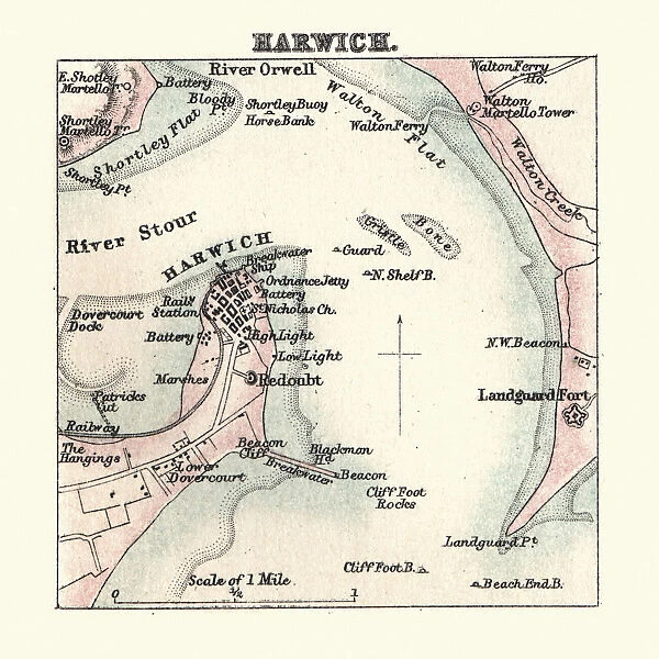 Antquie Map of Harwich, 1880