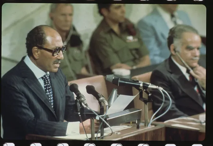 Framed Print : Anwar Sadat Addressing Parliament