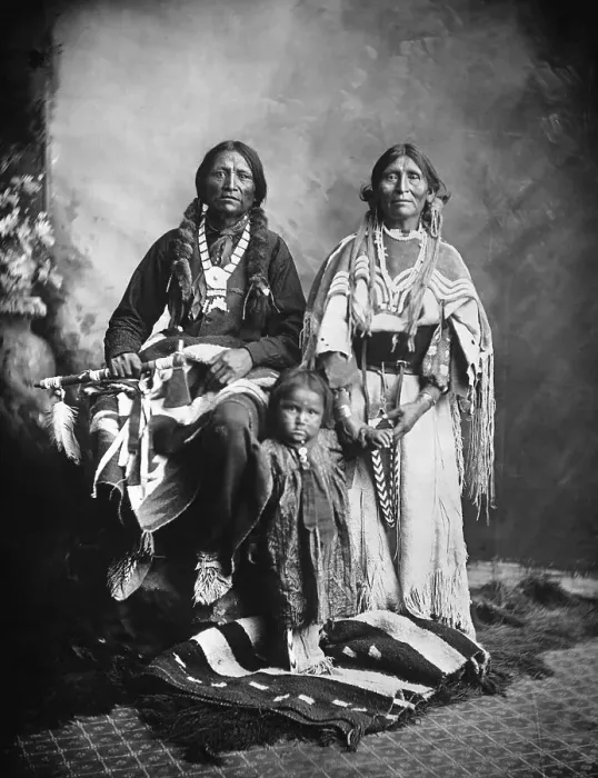 Framed Print : Apache Chief with Family Framed Print : Apache Chief with Family