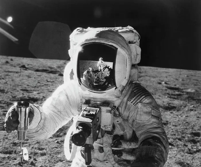 Framed Print : Apollo 12 Astronauts on the Moon Framed Print : Apollo 12 Astronauts on the Moon