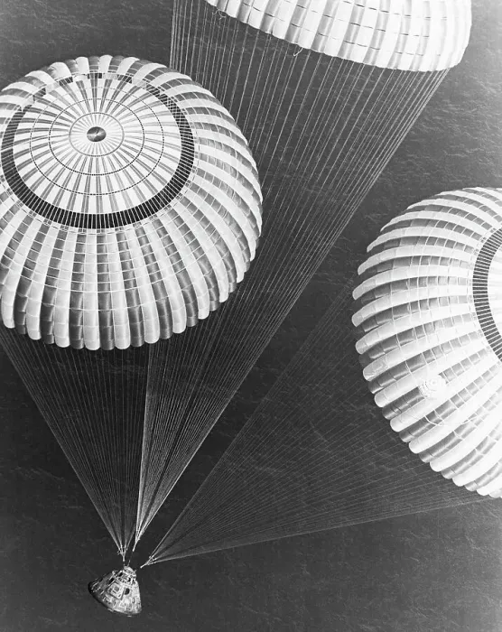 Framed Print : Apollo 17 Parachuting into Pacific Framed Print : Apollo 17 Parachuting into Pacific