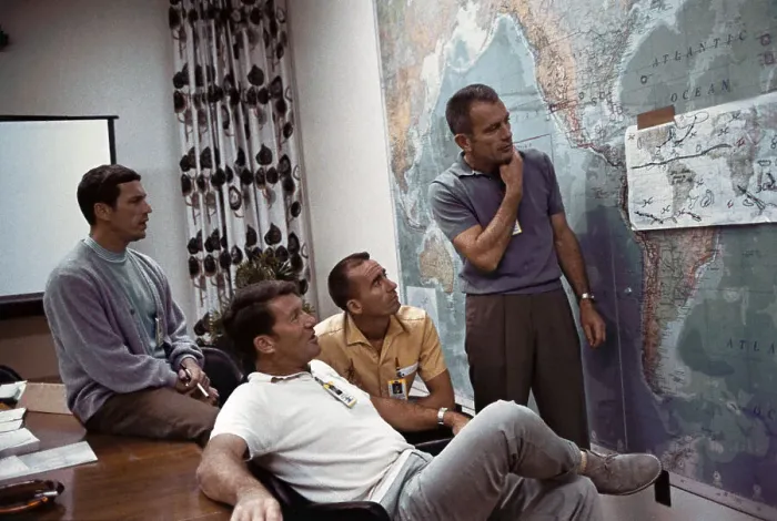 Framed Print : Apollo 7 Crew Members at a Briefing Framed Print : Apollo 7 Crew Members at a Briefing