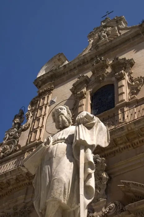 Framed Print : Apostel in front of the Cathedral of San Pietro Modica Italy Framed Print : Apostel in front of the Cathedral of San Pietro Modica Italy