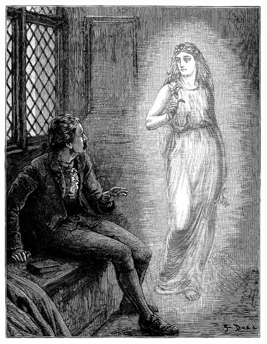 Framed Print : An apparition appearing to a startled man Framed Print : An apparition appearing to a startled man