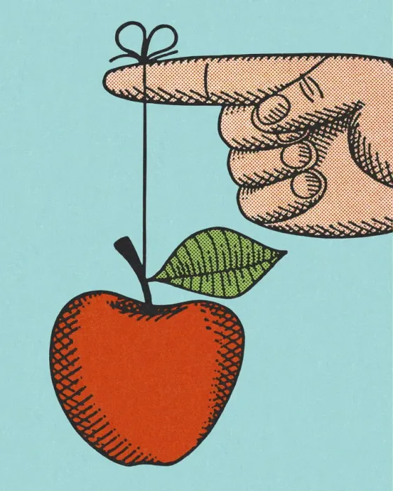 Framed Print : An Apple Tied to a Finger Framed Print : An Apple Tied to a Finger