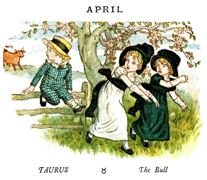 Framed Print : April - Kate Greenaway, 1884 Framed Print : April - Kate Greenaway, 1884
