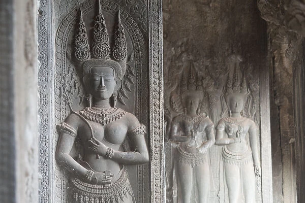 Apsara angle on the wall of Angkor wat, Siem reap, Cambodia