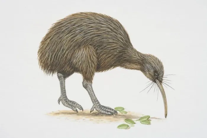 Framed Print : Apteryx australis, Brown Kiwi, side view Framed Print : Apteryx australis, Brown Kiwi, side view