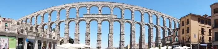 Framed Print : Aqueduct in the Sunshine, Panorama, Segovia, Spain Framed Print : Aqueduct in the Sunshine, Panorama, Segovia, Spain