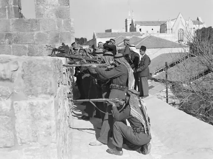 Framed Print : Arab Troops Firing on the Old City Wall Framed Print : Arab Troops Firing on the Old City Wall