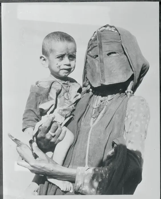 Framed Print : Arabian Woman Holding Infant Framed Print : Arabian Woman Holding Infant