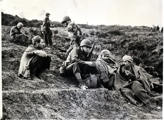 Framed Print : Arabs Chat With Us Soldier, Seated Framed Print : Arabs Chat With Us Soldier, Seated
