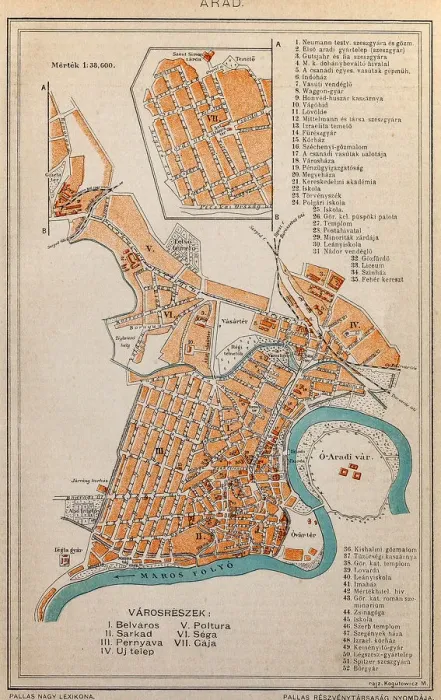 Framed Print : Arad City Map Framed Print : Arad City Map