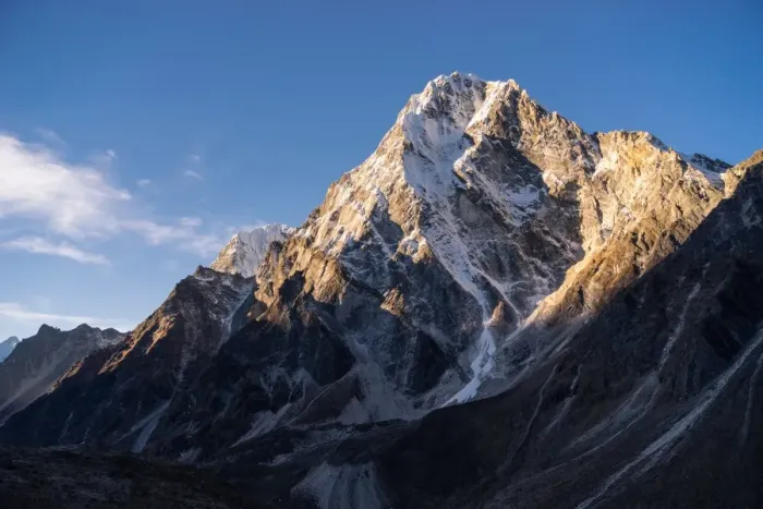 Framed Print : Arakam Tse mountain peak from Dzongla village