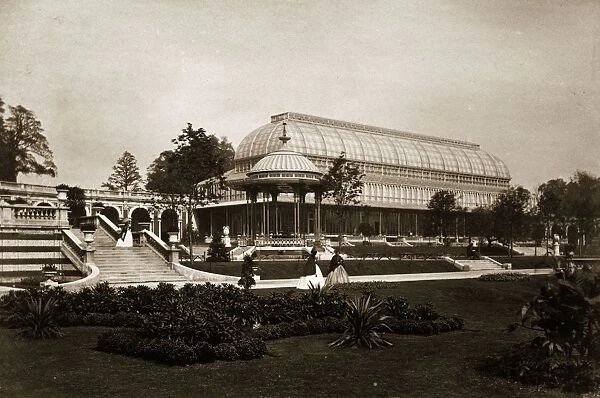 Arcadia. 1862: The upper terrace and conservatory of the Arcadian Gardens
