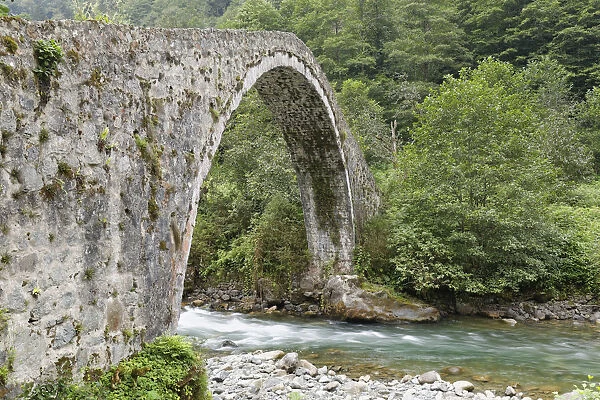 Arch bridge over the river Firtina, Firtina Valley, Rize Province, Pontic Mountains, Black Sea Region, Turkey