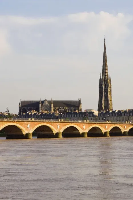 Framed Print : Arch bridge across a river, Pont De Pierre, St. Andre Cathedral, Garonne River, Bordeaux, Aquitaine, France Framed Print : Arch bridge across a river, Pont De Pierre, St. Andre Cathedral, Garonne River, Bordeaux, Aquitaine, France