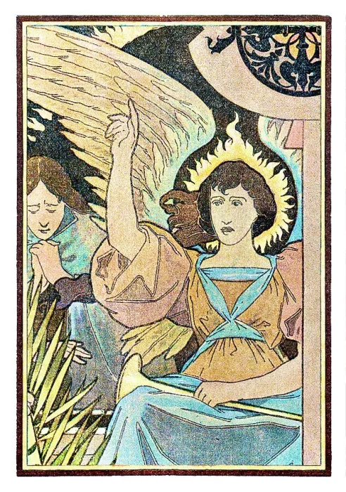 Framed Print : Archangel lifting hand for advice 1899 Framed Print : Archangel lifting hand for advice 1899