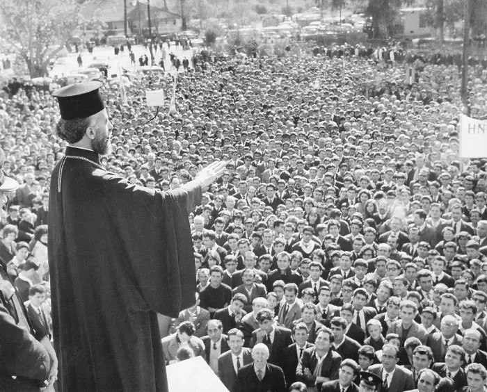 Framed Print : Archbishop Makarios Addresses Crowd Framed Print : Archbishop Makarios Addresses Crowd