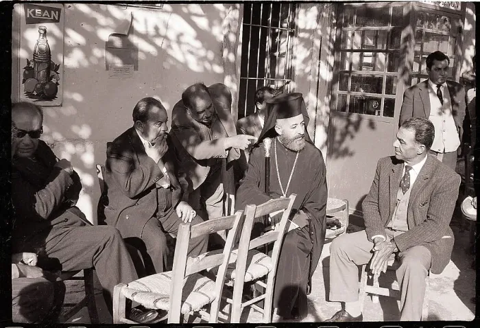 Framed Print : Archbishop Makarios Talking To People Framed Print : Archbishop Makarios Talking To People