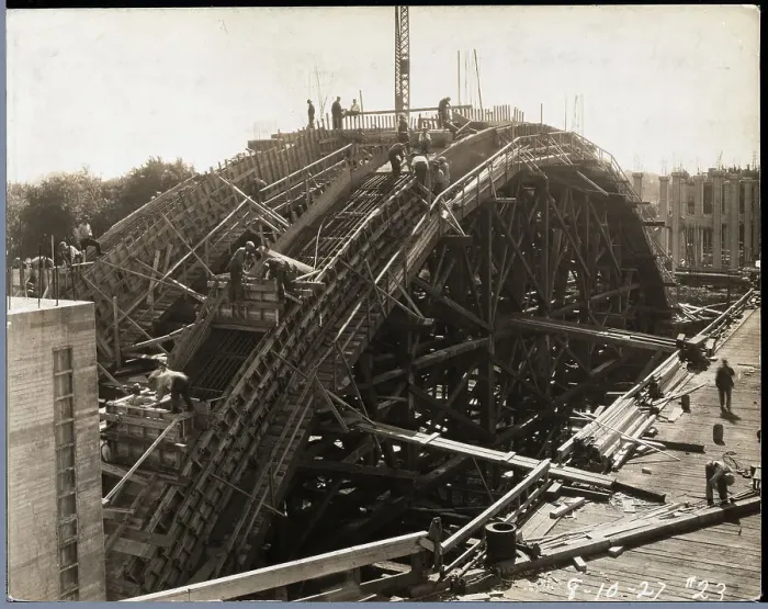 Framed Print : Arched Bridge Construction