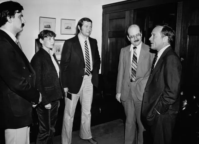 Framed Print : Bill Archer Meeting with Defectors Framed Print : Bill Archer Meeting with Defectors