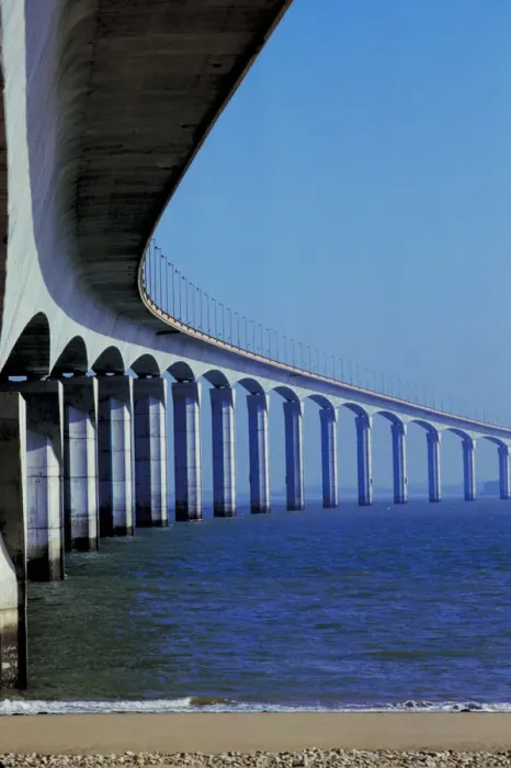 Framed Print : arches, architecture, beach, bridge, coast, coastline, concrete, curving, day, europe Framed Print : arches, architecture, beach, bridge, coast, coastline, concrete, curving, day, europe