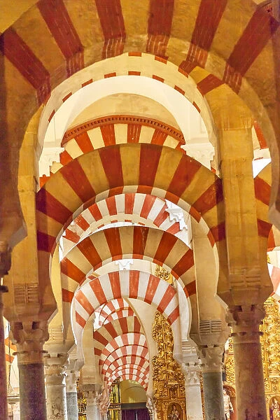 Arches Pillars of Mezquita, Cordoba, Spain