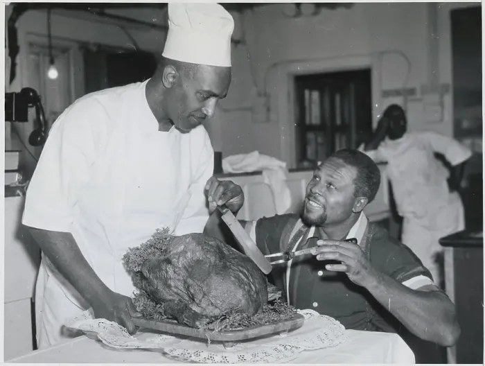 Framed Print : Archie Moore Cutting Turkey Framed Print : Archie Moore Cutting Turkey