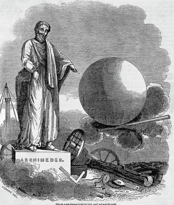 Framed Print : Archimedes Demonstrating Power of the Lever