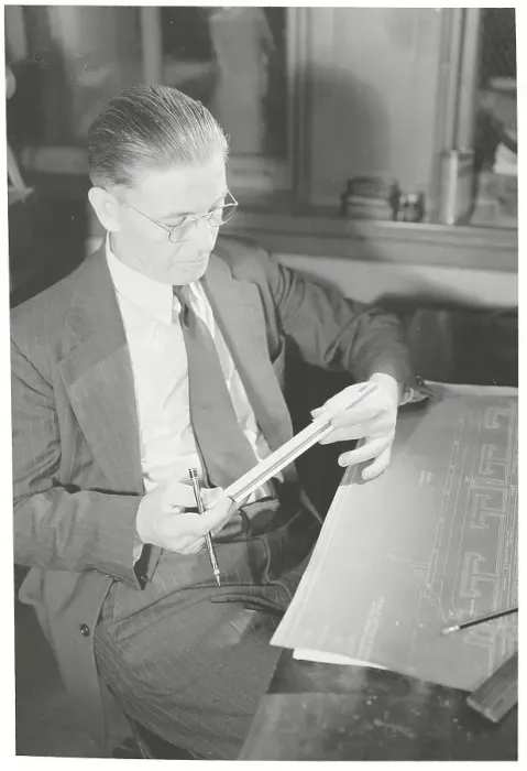 Framed Print : Architect with Slide Rule Framed Print : Architect with Slide Rule