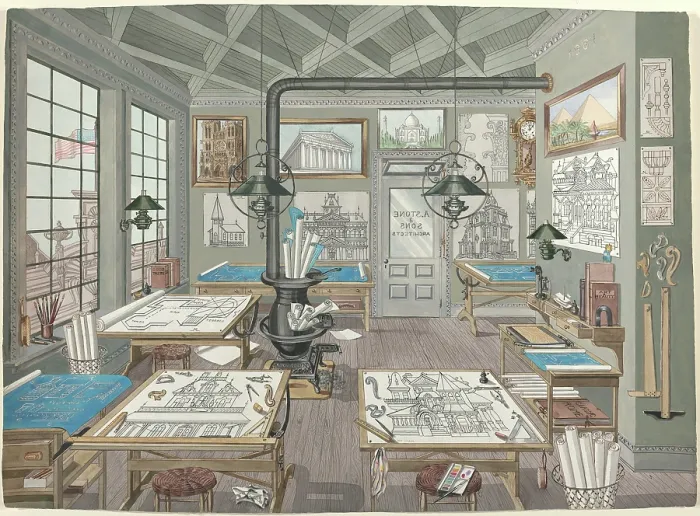 Framed Print : Architects Drafting Room Framed Print : Architects Drafting Room