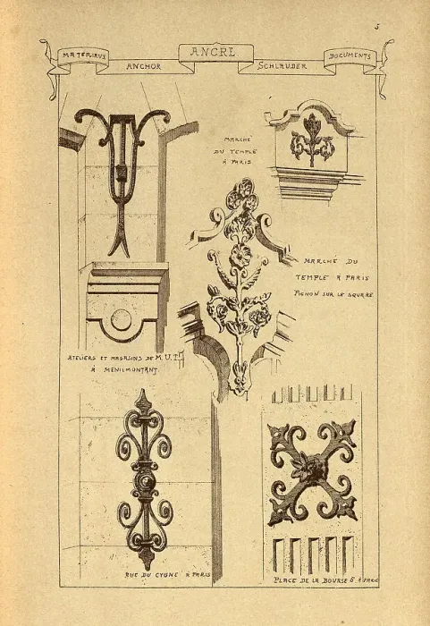 Framed Print : Architectural anchor, ironwork, History of architecture, decoration and design, art, French, Victorian, 19th Century Framed Print : Architectural anchor, ironwork, History of architecture, decoration and design, art, French, Victorian, 19th Century